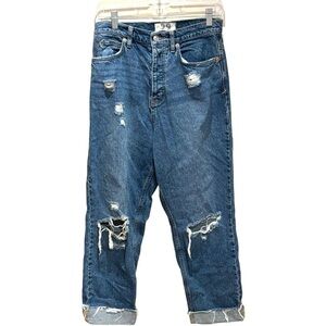 Free People Georgine Mom Jean Button Fly High Rise Size 29